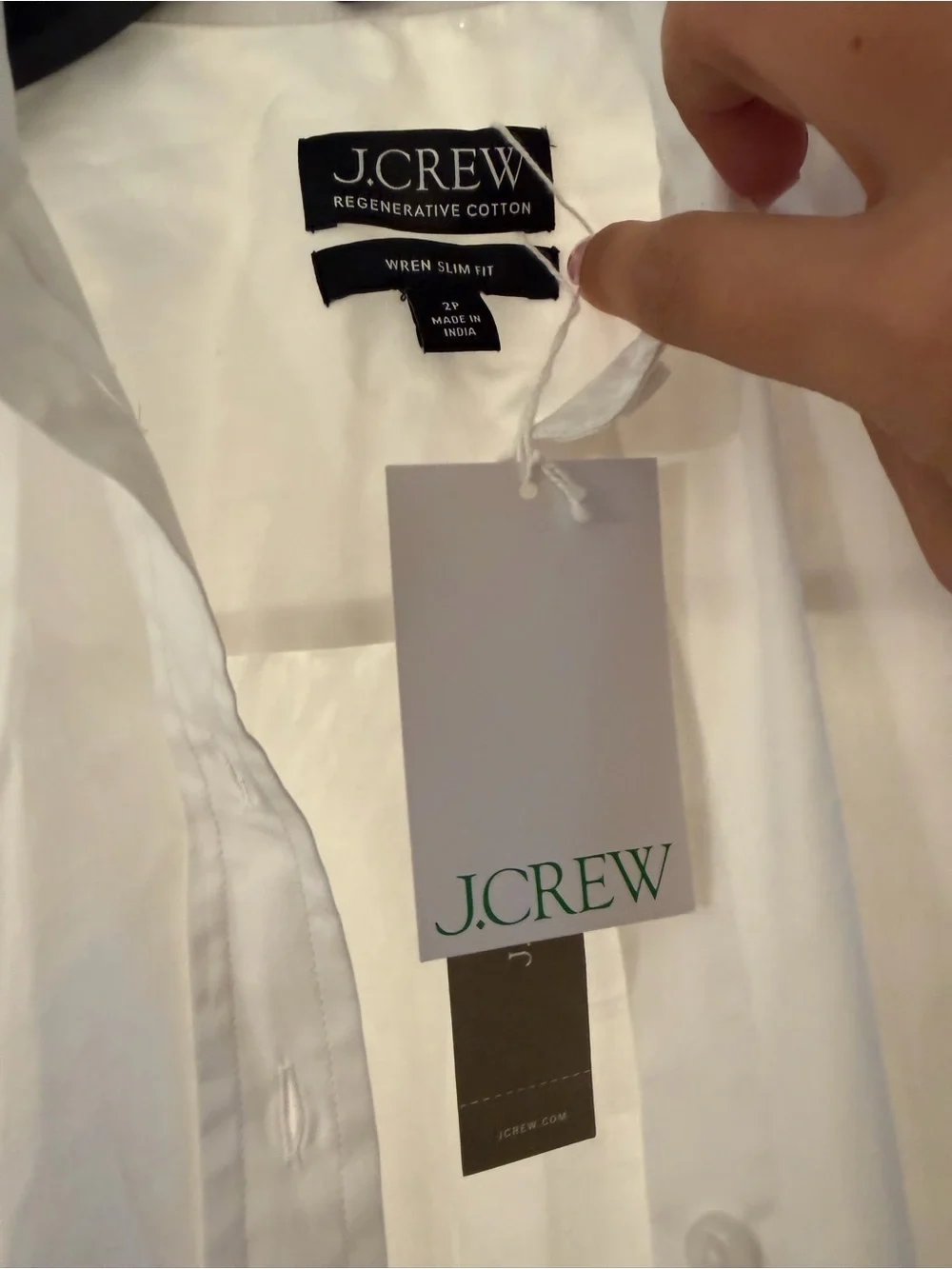 J. Crew White Cotton Button-Down Shirt